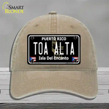 Toa Alta Puerto Rico Black Novelty License Plate Hat Unconstructed Cotton / Khaki