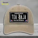 Toa Baja Puerto Rico Black Novelty License Plate Hat Unconstructed Cotton / Khaki