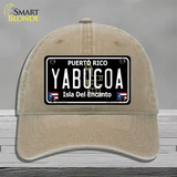 Yabucoa Puerto Rico Black Novelty License Plate Hat Unconstructed Cotton / Khaki