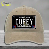 Cupey Puerto Rico Black Novelty License Plate Hat Unconstructed Cotton / Khaki