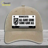 Minnesota POW MIA Some Gave All Novelty License Plate Hat Unconstructed Cotton / Khaki