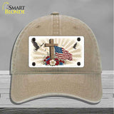 Eagle Flag and Cross Novelty License Plate Hat HAT-MLP-14510