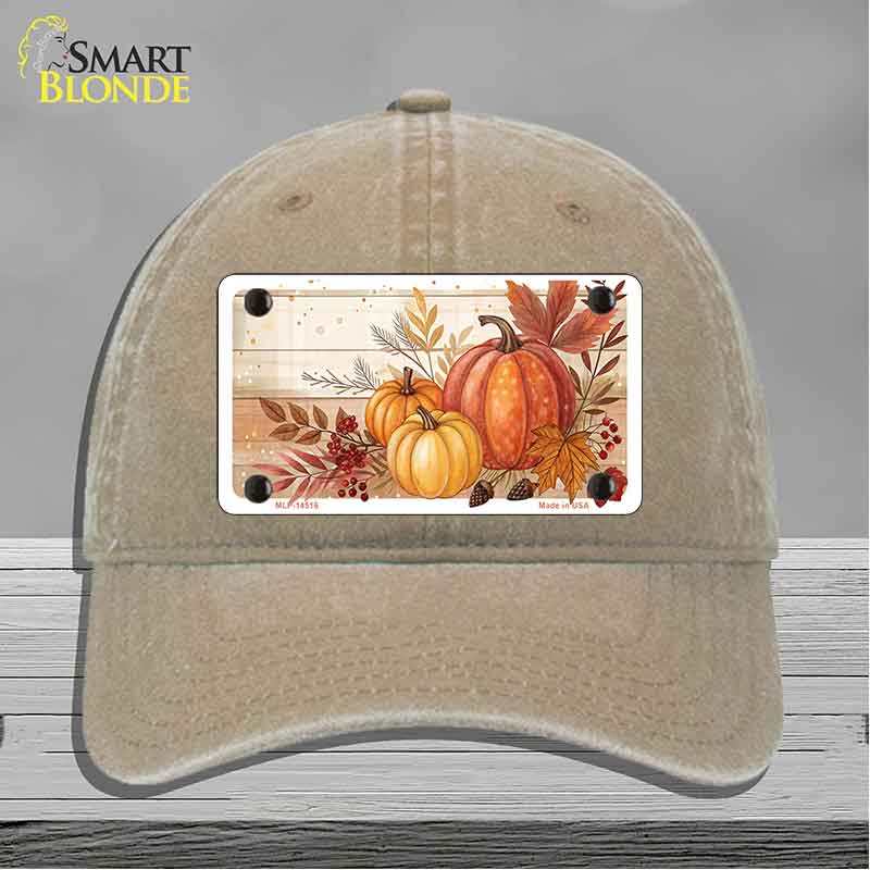 Autumn Pumpkins & Leaves Novelty License Plate Hat HAT-MLP-14516