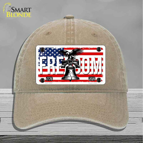 Freedom Liberty Bell Novelty License Plate Hat HAT-MLP-14547 Unconstructed Cotton Khaki