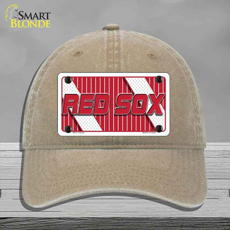RED SOX Graphic Novelty License Plate Hat HAT-MLP-14568 Unconstructed Cotton Khaki