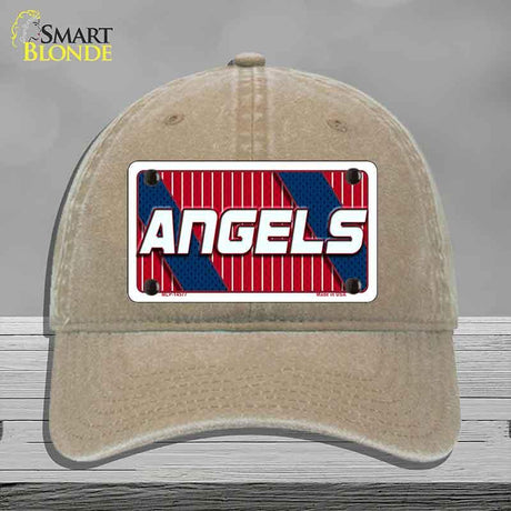 ANGELS Graphic Novelty License Plate Hat HAT-MLP-14577 Unconstructed Cotton Khaki