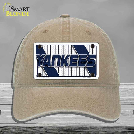 YANKEES Graphic Novelty License Plate Hat HAT-MLP-14583 Unconstructed Cotton Khaki