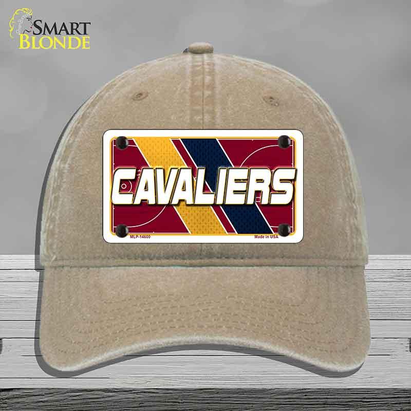 Beige cap with Cavaliers license plate design on a gray background