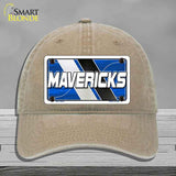Beige cap with a 'MAVERICKS' license plate design on a gray background