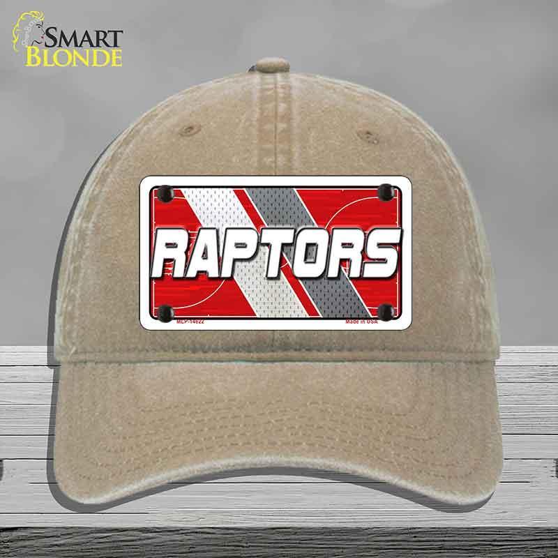 Beige cap with 'RAPTORS' license plate design on a gray background
