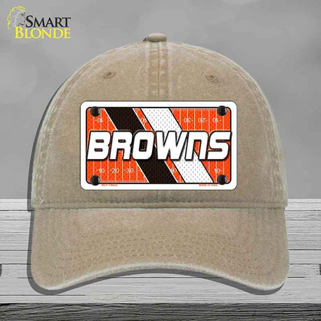 BROWNS Graphic Novelty License Plate Hat HAT-MLP-14632 Unconstructed Cotton Khaki