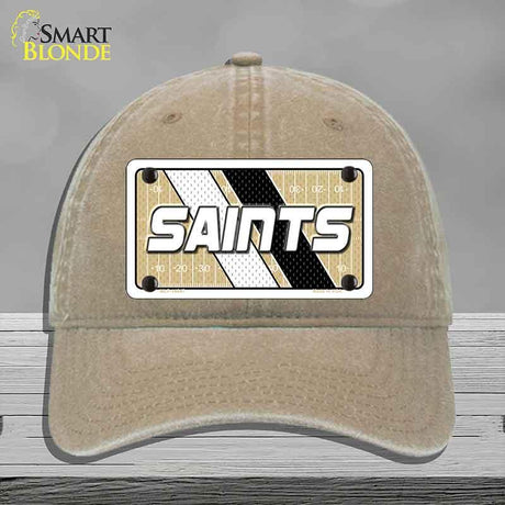 SAINTS Graphic Novelty License Plate Hat HAT-MLP-14647 Unconstructed Cotton Khaki
