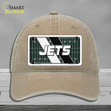 JETS Graphic Novelty License Plate Hat HAT-MLP-14649 Unconstructed Cotton Khaki