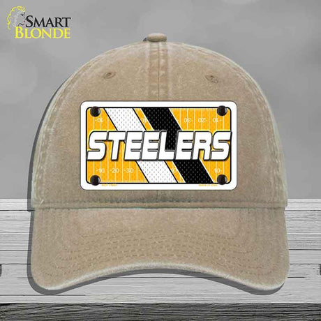 STEELERS Graphic Novelty License Plate Hat HAT-MLP-14651 Unconstructed Cotton Khaki