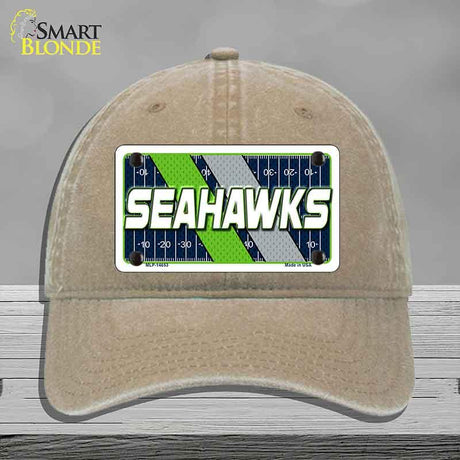 SEAHAWKS Graphic Novelty License Plate Hat HAT-MLP-14653 Unconstructed Cotton Khaki