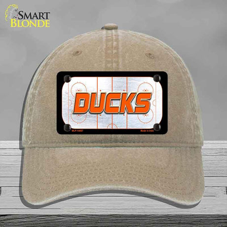 DUCKS Graphic Novelty License Plate Hat HAT-MLP-14657 Unconstructed Cotton Khaki