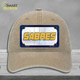 SABRES Graphic Novelty License Plate Hat HAT-MLP-14659 Unconstructed Cotton Khaki