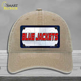 BLUE JACKETS Graphic Novelty License Plate Hat HAT-MLP-14664 Unconstructed Cotton Khaki