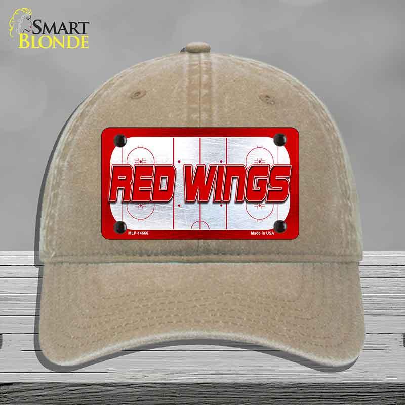 RED WINGS Graphic Novelty License Plate Hat HAT-MLP-14666 Unconstructed Cotton Khaki