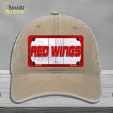 RED WINGS Graphic Novelty License Plate Hat HAT-MLP-14666 Unconstructed Cotton Khaki