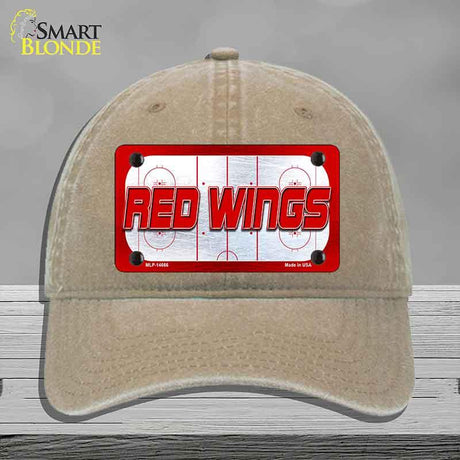 RED WINGS Graphic Novelty License Plate Hat HAT-MLP-14666 Unconstructed Cotton Khaki