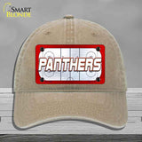 PANTHERS Graphic Novelty License Plate Hat HAT-MLP-14668 Unconstructed Cotton Khaki