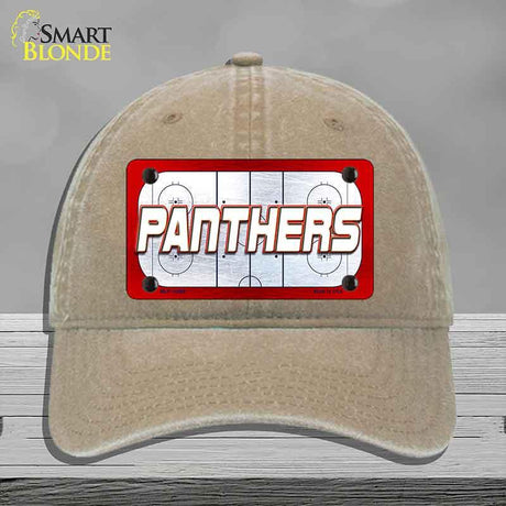 PANTHERS Graphic Novelty License Plate Hat HAT-MLP-14668 Unconstructed Cotton Khaki
