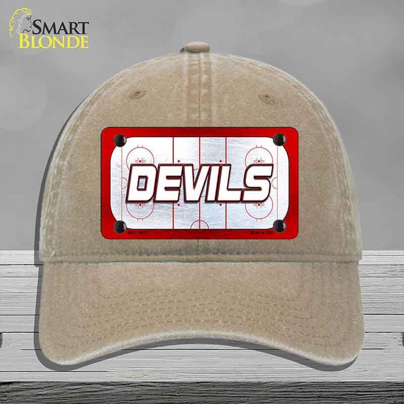 DEVILS Graphic Novelty License Plate Hat HAT-MLP-14673 Unconstructed Cotton Khaki