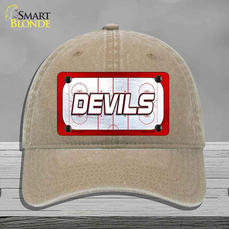 DEVILS Graphic Novelty License Plate Hat HAT-MLP-14673 Unconstructed Cotton Khaki