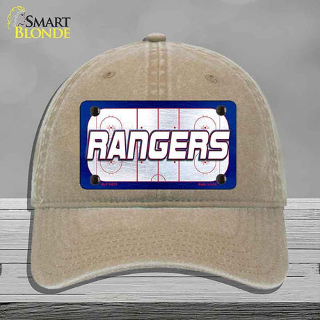 RANGERS Graphic Novelty License Plate Hat HAT-MLP-14675 Unconstructed Cotton Khaki