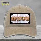 SENATORS Graphic Novelty License Plate Hat HAT-MLP-14676 Unconstructed Cotton Khaki