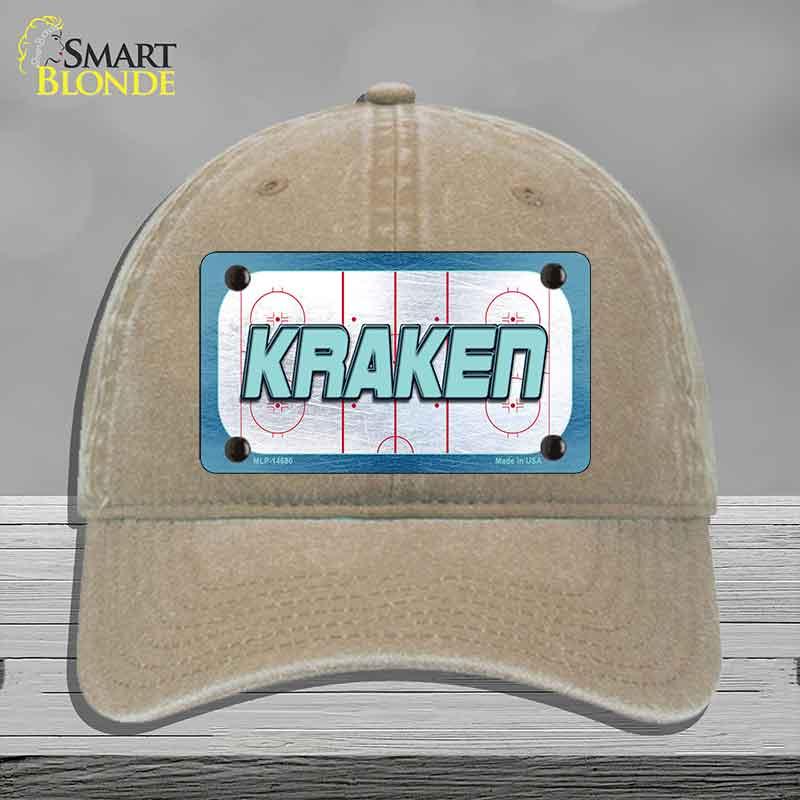 KRAKEN Graphic Novelty License Plate Hat HAT-MLP-14680 Unconstructed Cotton Khaki