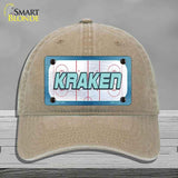 KRAKEN Graphic Novelty License Plate Hat HAT-MLP-14680 Unconstructed Cotton Khaki