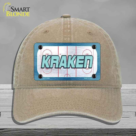 KRAKEN Graphic Novelty License Plate Hat HAT-MLP-14680 Unconstructed Cotton Khaki