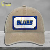BLUES Graphic Novelty License Plate Hat HAT-MLP-14681 Unconstructed Cotton Khaki