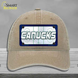 CANUCKS Graphic Novelty License Plate Hat HAT-MLP-14685 Unconstructed Cotton Khaki