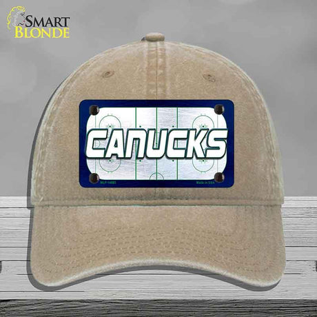 CANUCKS Graphic Novelty License Plate Hat HAT-MLP-14685 Unconstructed Cotton Khaki