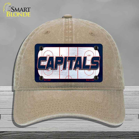 CAPITALS Graphic Novelty License Plate Hat HAT-MLP-14687 Unconstructed Cotton Khaki