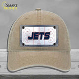 JETS Graphic Novelty License Plate Hat HAT-MLP-14688 Unconstructed Cotton Khaki
