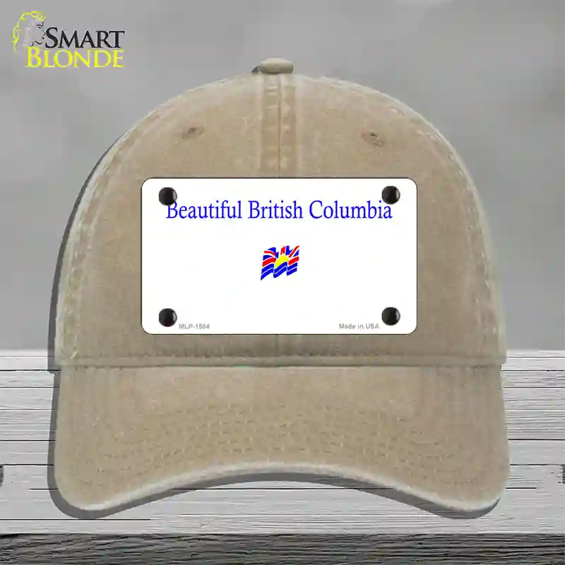 British Columbia Novelty License Plate Hat Unconstructed Cotton / Khaki
