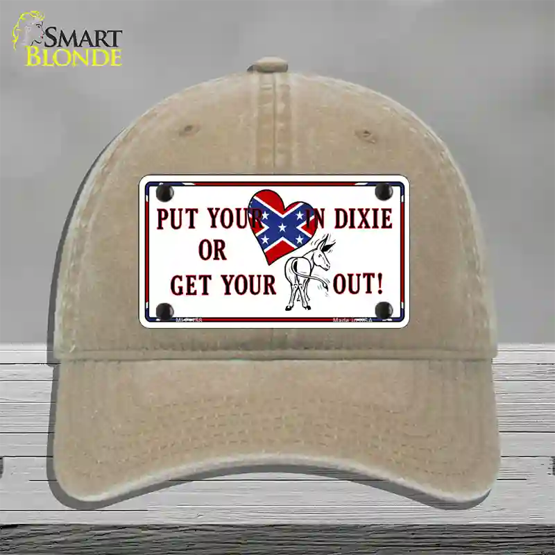 Heart In Dixie Novelty License Plate Hat Unconstructed Cotton / Khaki