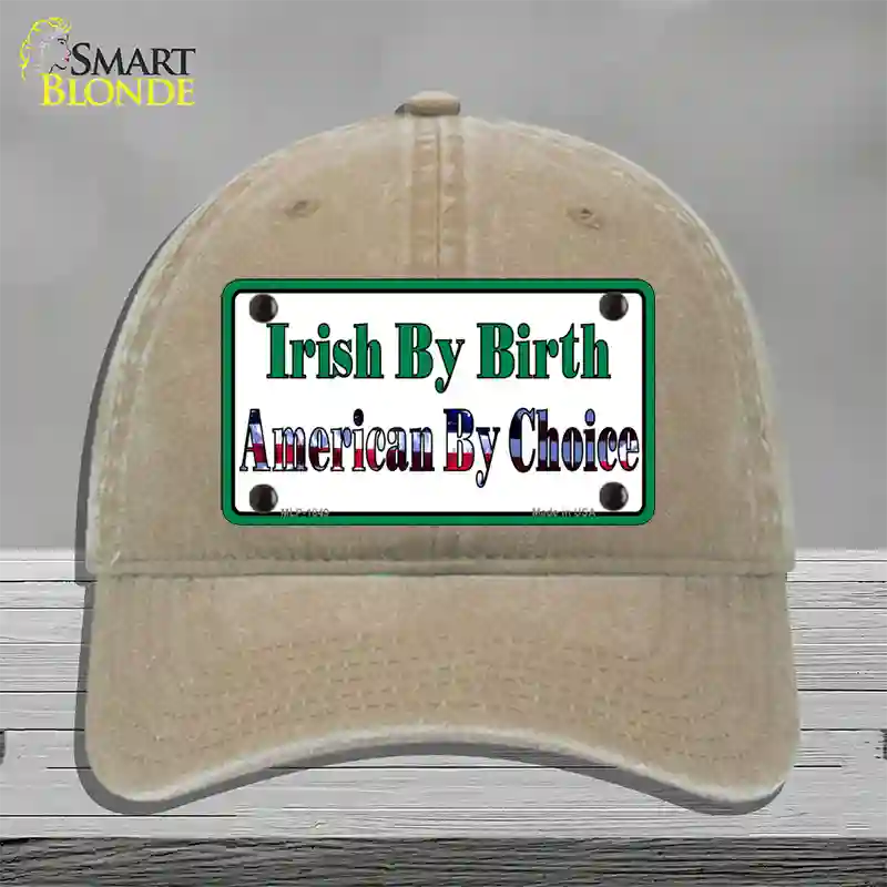 Irish By Birth Novelty License Plate Hat Unconstructed Cotton / Khaki