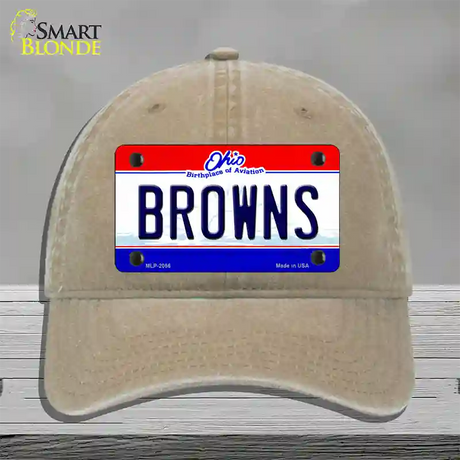 Browns Ohio State Novelty License Plate Hat Unconstructed Cotton / Khaki