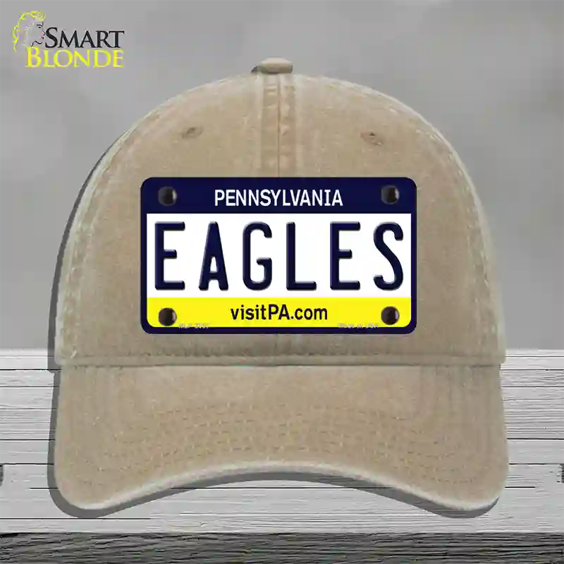 Eagles Pennsylvania State Novelty License Plate Hat Unconstructed Cotton / Khaki