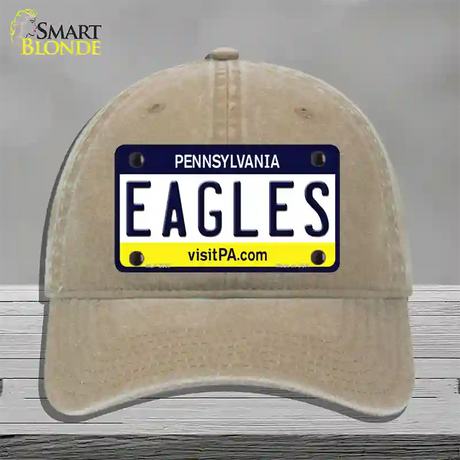 Eagles Pennsylvania State Novelty License Plate Hat Unconstructed Cotton / Khaki