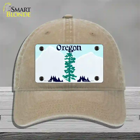 Oregon State Blank Novelty License Plate Hat Unconstructed Cotton / Khaki
