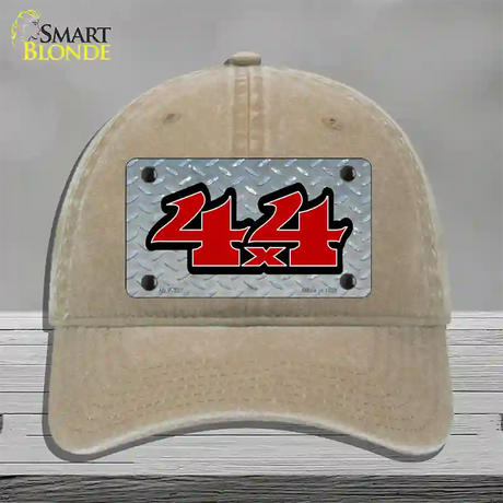 4 X 4 Diamond Novelty License Plate Hat Unconstructed Cotton / Khaki