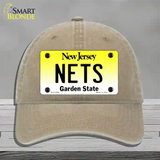 Nets New Jersey State Novelty License Plate Hat Unconstructed Cotton / Khaki