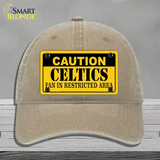 Caution Celtics Fan Novelty License Plate Hat Unconstructed Cotton / Khaki