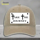 Take The Journey Vanity Novelty License Plate Hat Unconstructed Cotton / Khaki